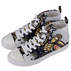 Scooter-motorcycle-boot-cartoon-vector Women s Mid-top Canvas Sneakers by 99art