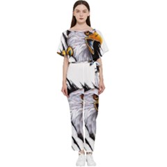 Eagle Batwing Lightweight Chiffon Jumpsuit by 99art