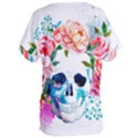 Day Of The Dead Skull Art Women s Oversized Tee View2