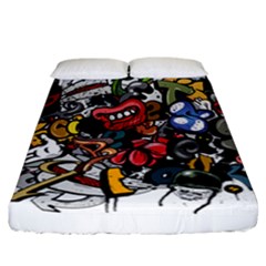 Mural Graffiti Paint Fitted Sheet (california King Size) by 99art