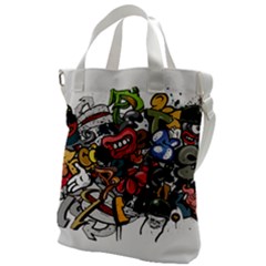 Mural Graffiti Paint Canvas Messenger Bag by 99art