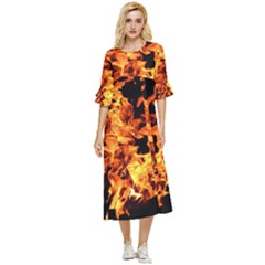 Live Coals Double Cuff Midi Dress by artworkshop