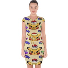 Pikachu Capsleeve Drawstring Dress  by artworkshop