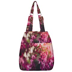 Pink Flower Center Zip Backpack