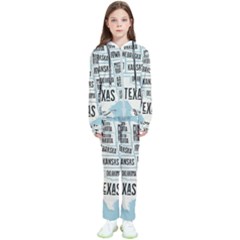 Black White Usa Map States Kids  Tracksuit by B30l