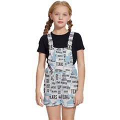 Black White Usa Map States Kids  Short Overalls by B30l