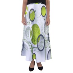 Circles Still Life Flared Maxi Skirt by B30l