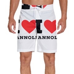 I Love Cannoli  Men s Beach Shorts by ilovewhateva