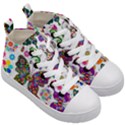 Butterflies Abstract Colorful Floral Flowers Vector Kids  Mid-Top Canvas Sneakers View3