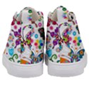 Butterflies Abstract Colorful Floral Flowers Vector Kids  Mid-Top Canvas Sneakers View4