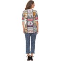 Pattern Texture Multi Colored Variation Zip Up Long Sleeve Blouse View4