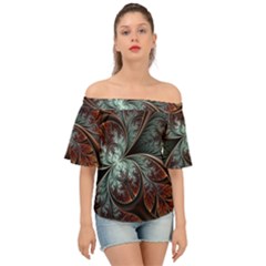 Abstract Pattern Design Art Wallpaper Tracery Texture Off Shoulder Short Sleeve Top by danenraven