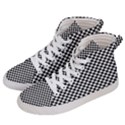 Black And White Checkerboard Background Board Checker Women s Hi-Top Skate Sneakers View2