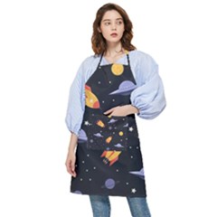 Cosmos Rockets Spaceships Ufos Pocket Apron by Cowasu