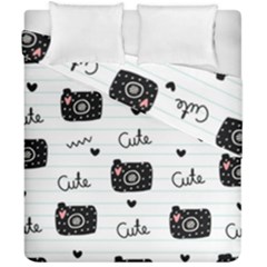 Cute Cameras Doodles Hand Drawn Duvet Cover Double Side (california King Size) by Cowasu