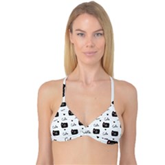 Cute Cameras Doodles Hand Drawn Reversible Tri Bikini Top by Cowasu