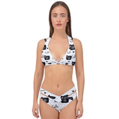 Cute Cameras Doodles Hand Drawn Double Strap Halter Bikini Set by Cowasu