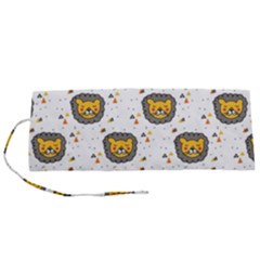 Lion Heads Pattern Design Doodle Roll Up Canvas Pencil Holder (s) by Cowasu