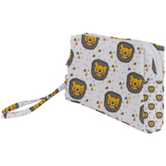 Lion Heads Pattern Design Doodle Wristlet Pouch Bag (small) by Cowasu