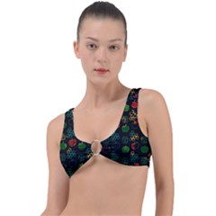 Apples Honey Honeycombs Pattern Ring Detail Bikini Top by Cowasu