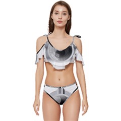 Washing Machines Home Electronic Ruffle Edge Tie Up Bikini Set	 by Cowasu