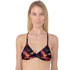 Fire Flame Burn Hot Heat Light Burning Orange Reversible Tri Bikini Top by Cowasu