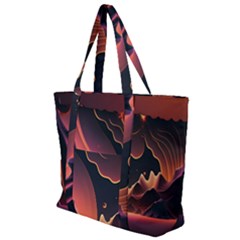 Fire Flame Burn Hot Heat Light Burning Orange Zip Up Canvas Bag by Cowasu