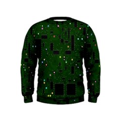 Circuit Board Conductor Tracks Kids  Sweatshirt by Cowasu