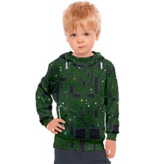 Circuit Board Conductor Tracks Kids  Hooded Pullover by Cowasu