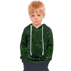 Circuit Board Conductor Tracks Kids  Overhead Hoodie by Cowasu