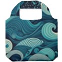 Waves Ocean Sea Abstract Whimsical Abstract Art Foldable Grocery Recycle Bag View1