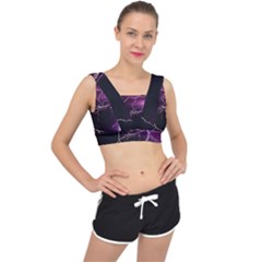 Storm Flashlight Space Nature V-back Sports Bra by Cowasu