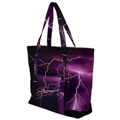 Storm Flashlight Space Nature Zip Up Canvas Bag by Cowasu