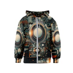 Illustrations Technology Robot Internet Processor Kids  Zipper Hoodie by Cowasu