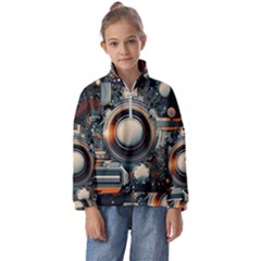 Illustrations Technology Robot Internet Processor Kids  Half Zip Hoodie by Cowasu