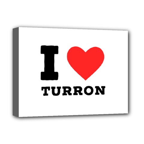 I Love Turron  Deluxe Canvas 16  X 12  (stretched)  by ilovewhateva