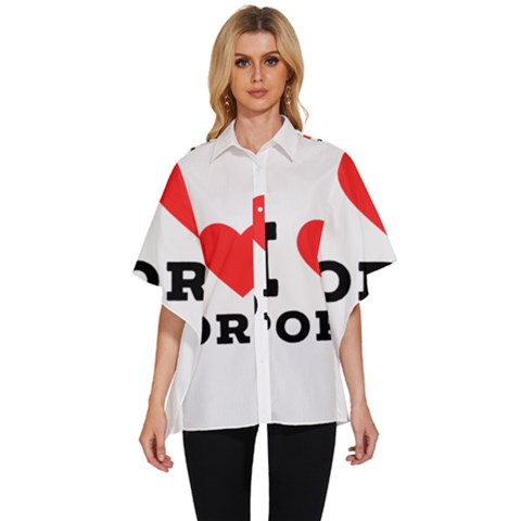 I Love Pork  Women s Batwing Button Up Shirt by ilovewhateva