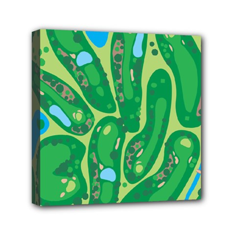 Golf Course Par Golf Course Green Mini Canvas 6  X 6  (stretched) by Cowasu