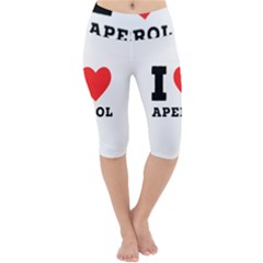 I Love Aperol Lightweight Velour Cropped Yoga Leggings by ilovewhateva