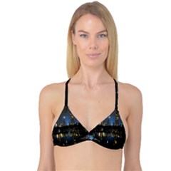 New York Night Central Park Skyscrapers Skyline Reversible Tri Bikini Top by Cowasu