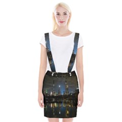 New York Night Central Park Skyscrapers Skyline Braces Suspender Skirt by Cowasu