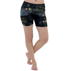 New York Night Central Park Skyscrapers Skyline Lightweight Velour Yoga Shorts by Cowasu