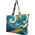 Waves Wave Ocean Sea Abstract Whimsical Abstract Art Simple Shoulder Bag View1