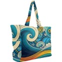 Waves Wave Ocean Sea Abstract Whimsical Abstract Art Simple Shoulder Bag View2