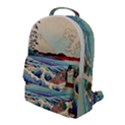 Wave Japanese Mount Fuji Woodblock Print Ocean Flap Pocket Backpack (Large) View1