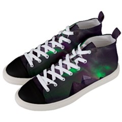 Fantasy Pyramid Mystic Space Aurora Men s Mid-top Canvas Sneakers by Cowasu