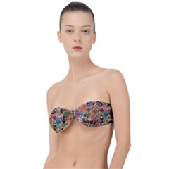 Multicolored Doodle Art Wallpaper Classic Bandeau Bikini Top  by Cowasu