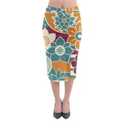 Japanese Folk Art Midi Pencil Skirt by danenraven