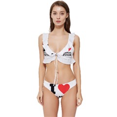 I Love Mango Juice  Low Cut Ruffle Edge Bikini Set by ilovewhateva