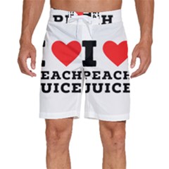 I Love Peach Juice Men s Beach Shorts by ilovewhateva